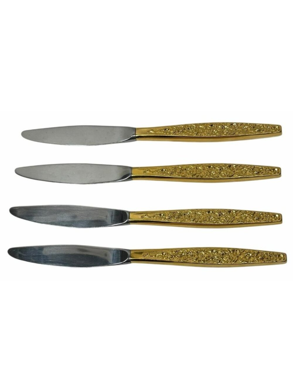 4 KNIFE KNIVES International Silver Golden Dubonnet Gold Electroplate Rogers Bro